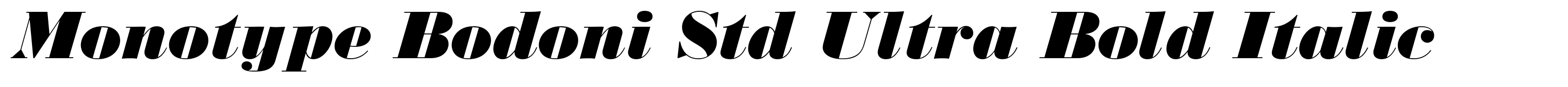 Monotype Bodoni Std Ultra Bold Italic